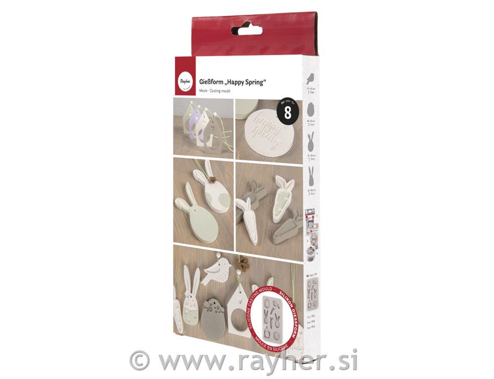 Silikonski Kalup "Happy Spring", 14,5x26x1cm, 8 motivov