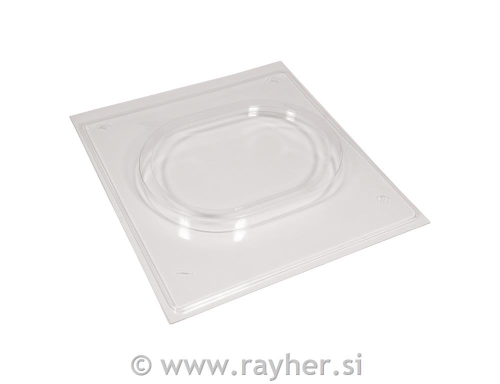 PET casting mould Oval, 24.5x18x2cm, rim1.3cm wide