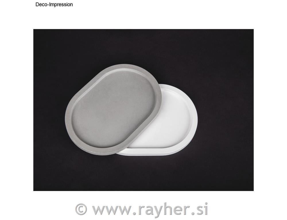 PET casting mould Oval, 24.5x18x2cm, rim1.3cm wide