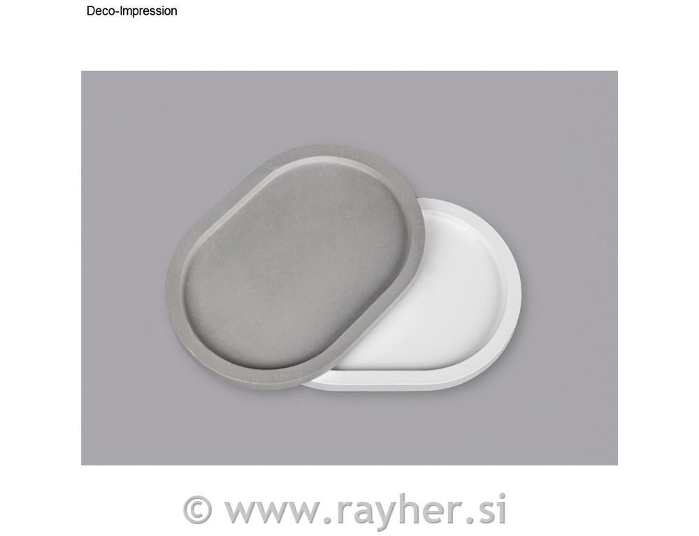 PET casting mould Oval, 24.5x18x2cm, rim1.3cm wide