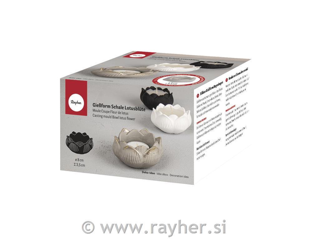 Silikonski kalup Posoda lotosov cvet, premer 8 cm, višina 3,5 cm