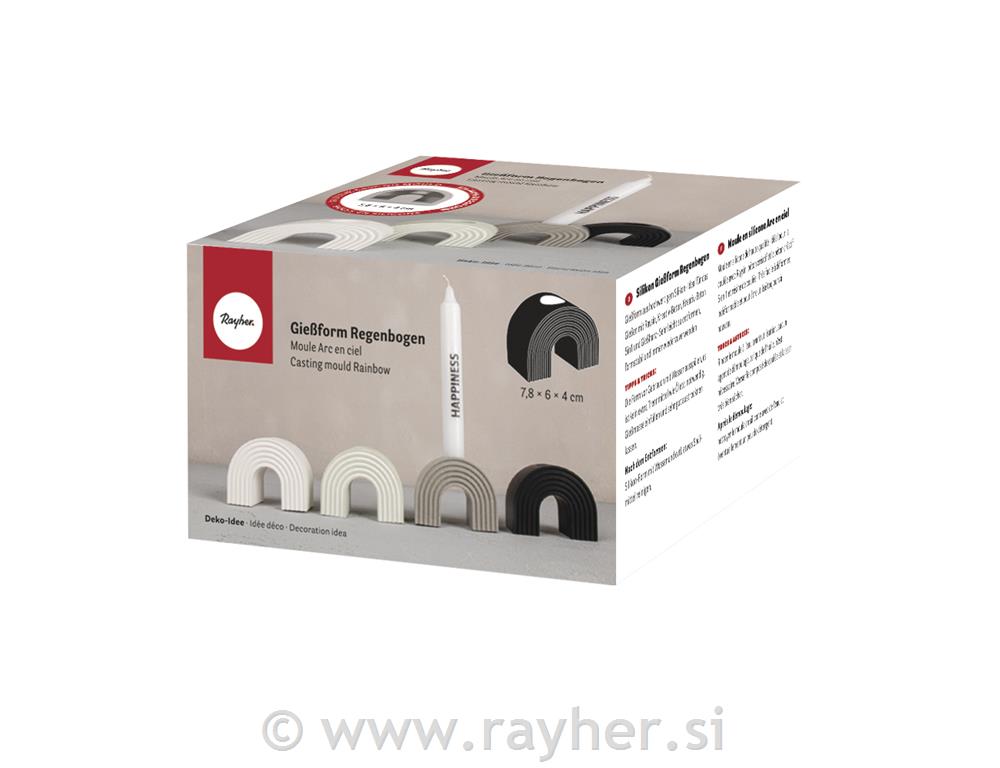 Silikonski kalup Mavrica, 7,8x4x6 cm