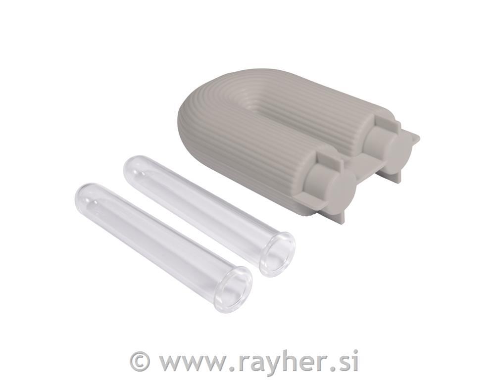 Casting mould U-shaped vase, ridged, 8.5x3.8x10cm, incl. 2 test tubes
