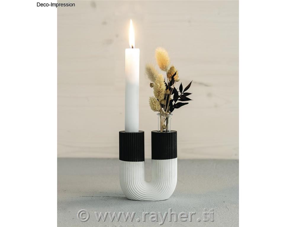 Casting mould U-shaped vase, ridged, 8.5x3.8x10cm, incl. 2 test tubes