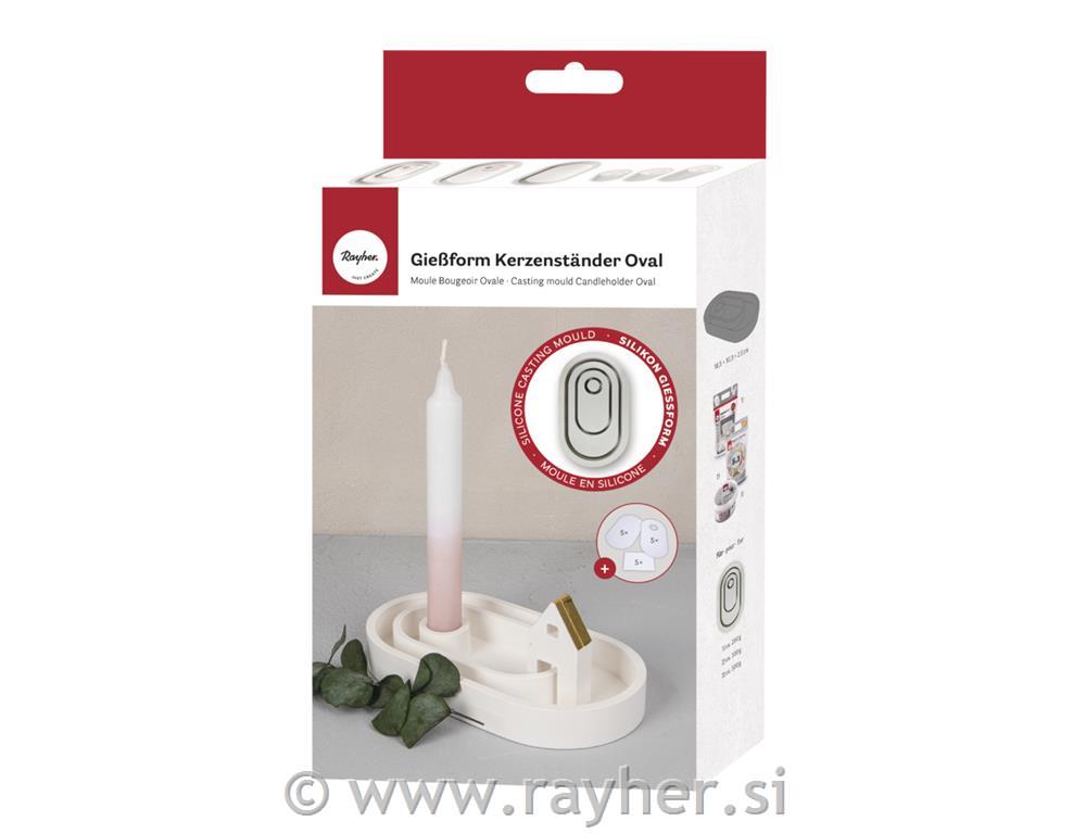 Silkonski kalup Svečnik oval, 18,5x10,3x2,5 cm