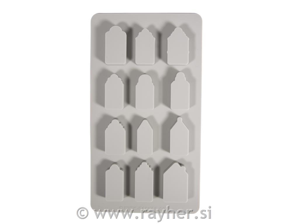 Silikonski kalup Nordijske hiške, male, 14.5x26x1.5cm, 12 motivov