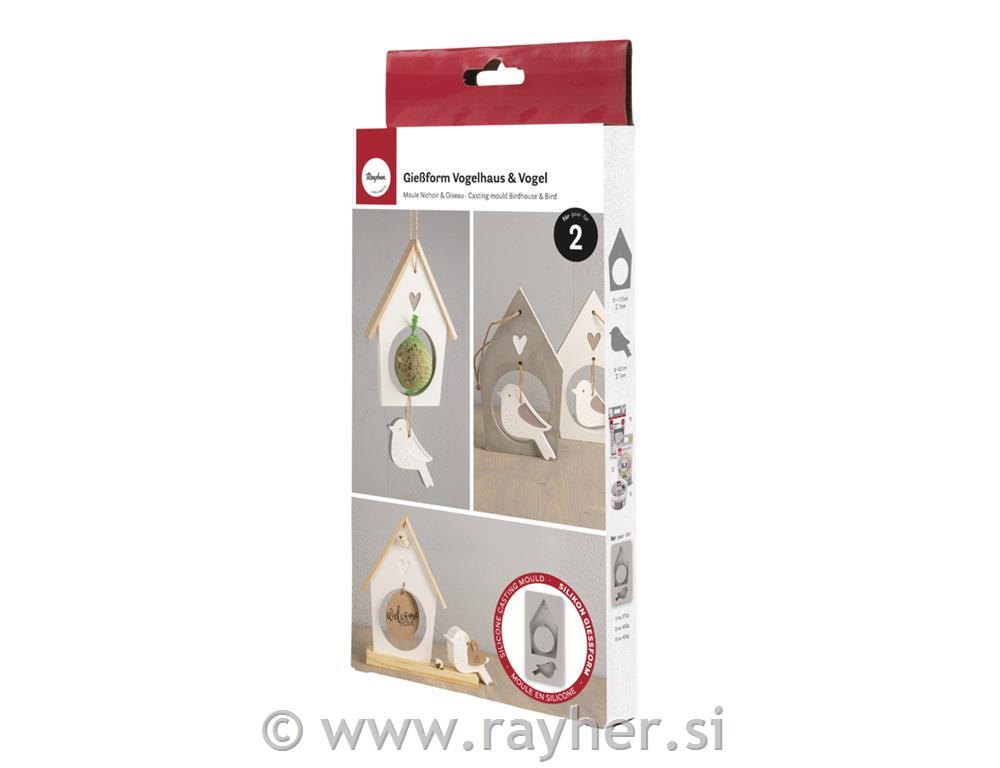 Silikonski kalup Ptičja hišica in ptica