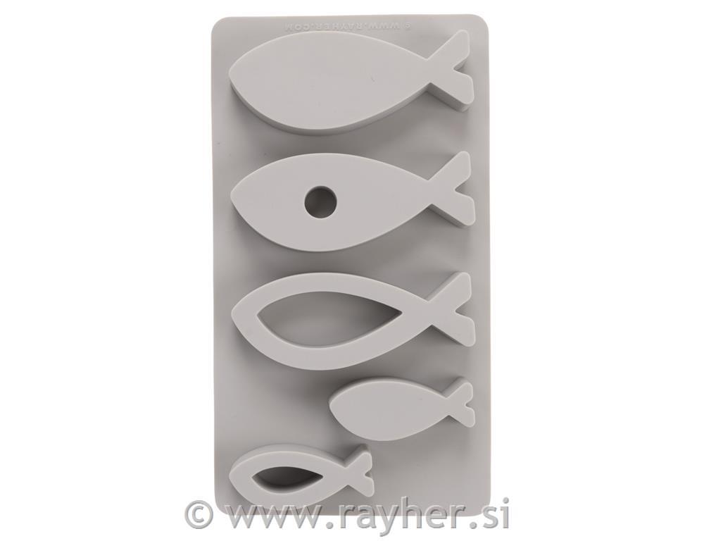 Silicone Casting mould Fish5 shapes, box 1pc