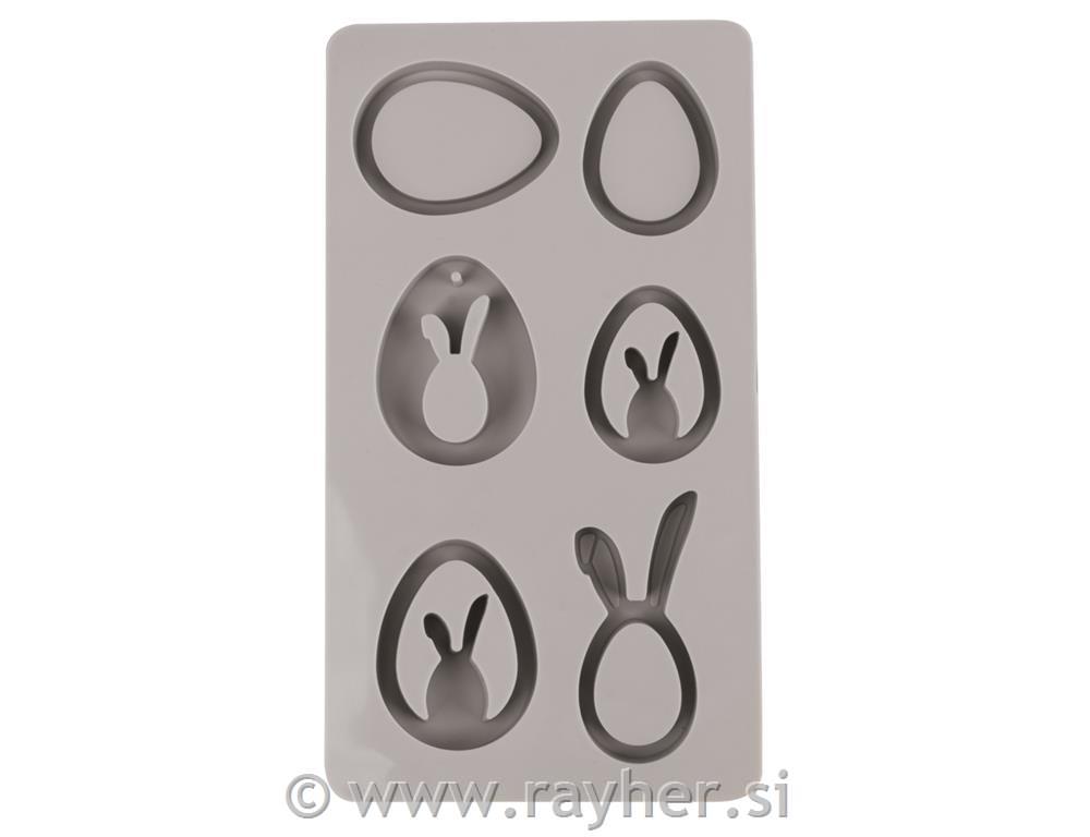Silicone casting mould Eggs and rabbit