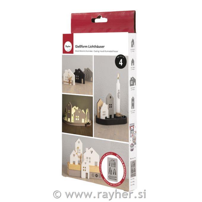 Silikonski kalup Hišice 2, šest motivov