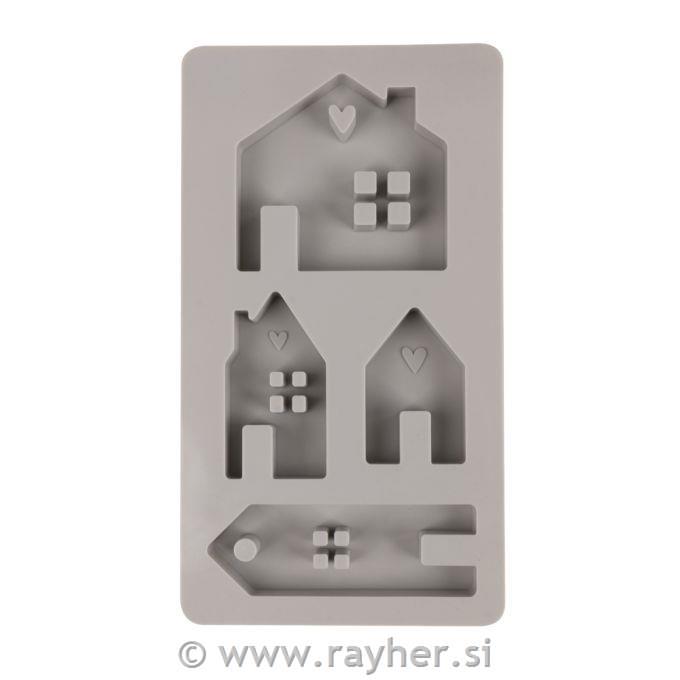 Silikonski kalup Hišice 2, šest motivov