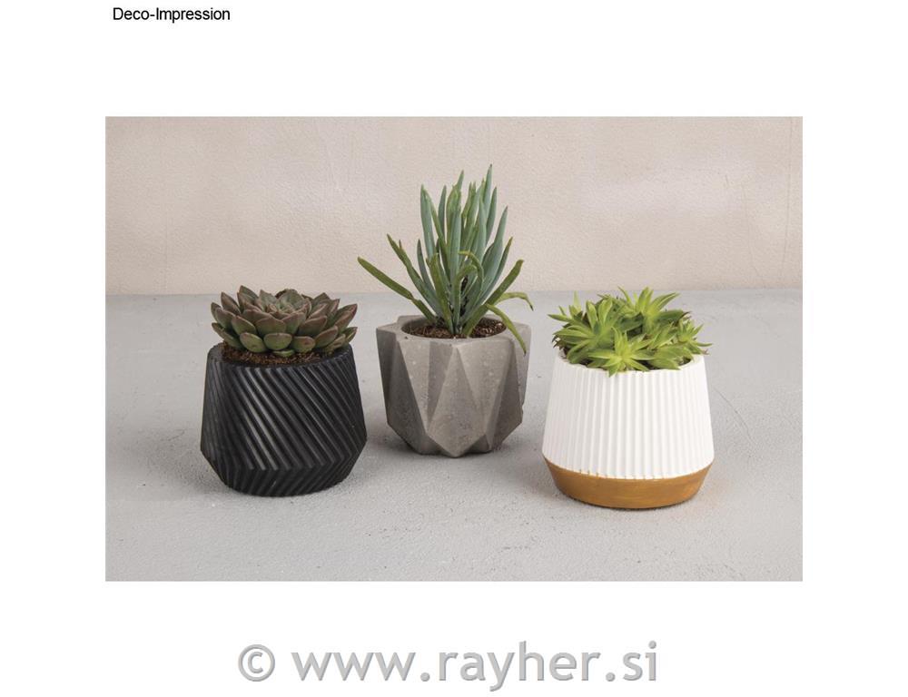 Silikonski kalup Mali lončki 3 dizajni, 7x5,5cm