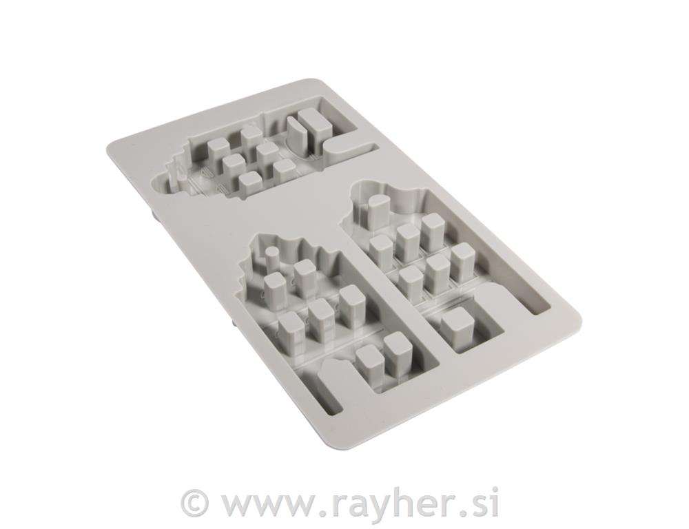 Silikonski kalup Nordijske hiške, 14.5x26x1.7cm, 3 motivi