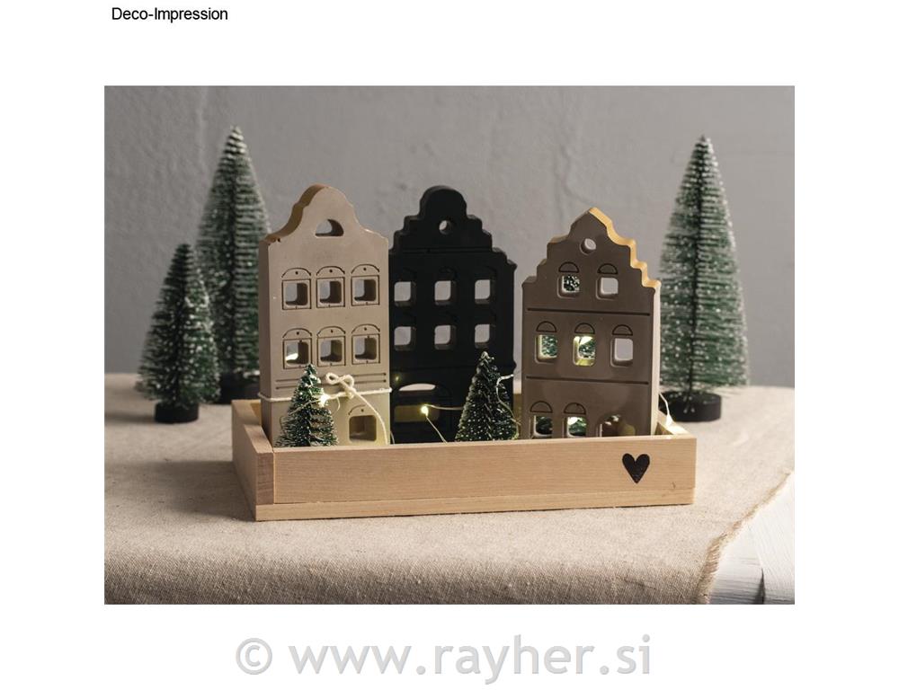 Silikonski kalup Nordijske hiške, 14.5x26x1.7cm, 3 motivi