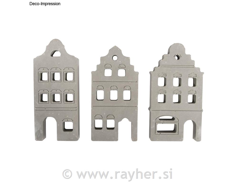 Silikonski kalup Nordijske hiške, 14.5x26x1.7cm, 3 motivi