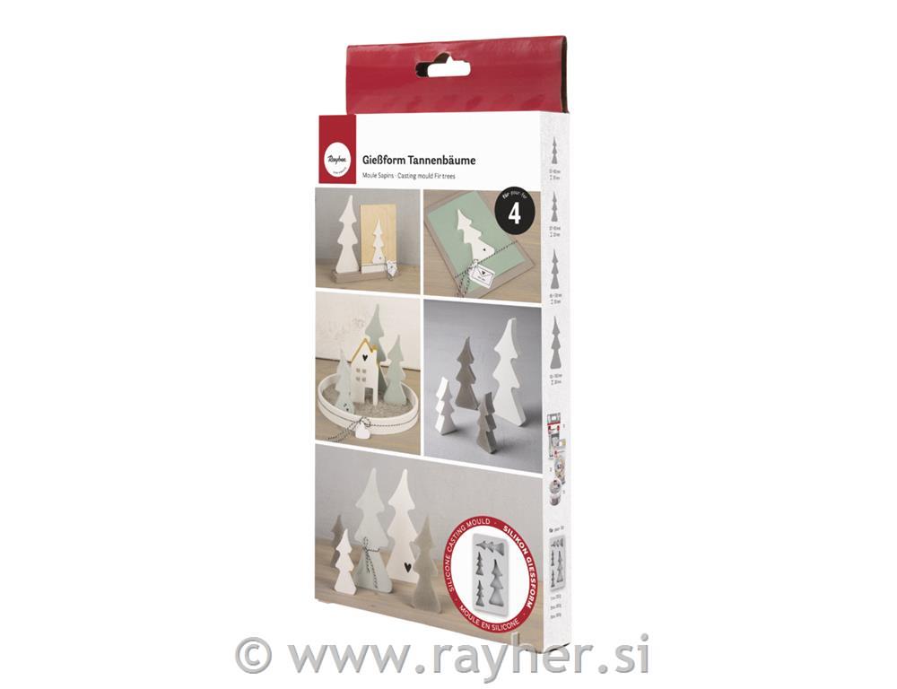 Silikonski kalup Smreke, 14.5x26x2cm, 4 motivi