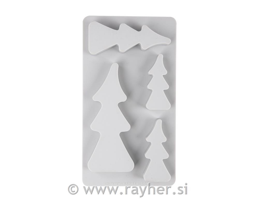 Silikonski kalup Smreke, 14.5x26x2cm, 4 motivi