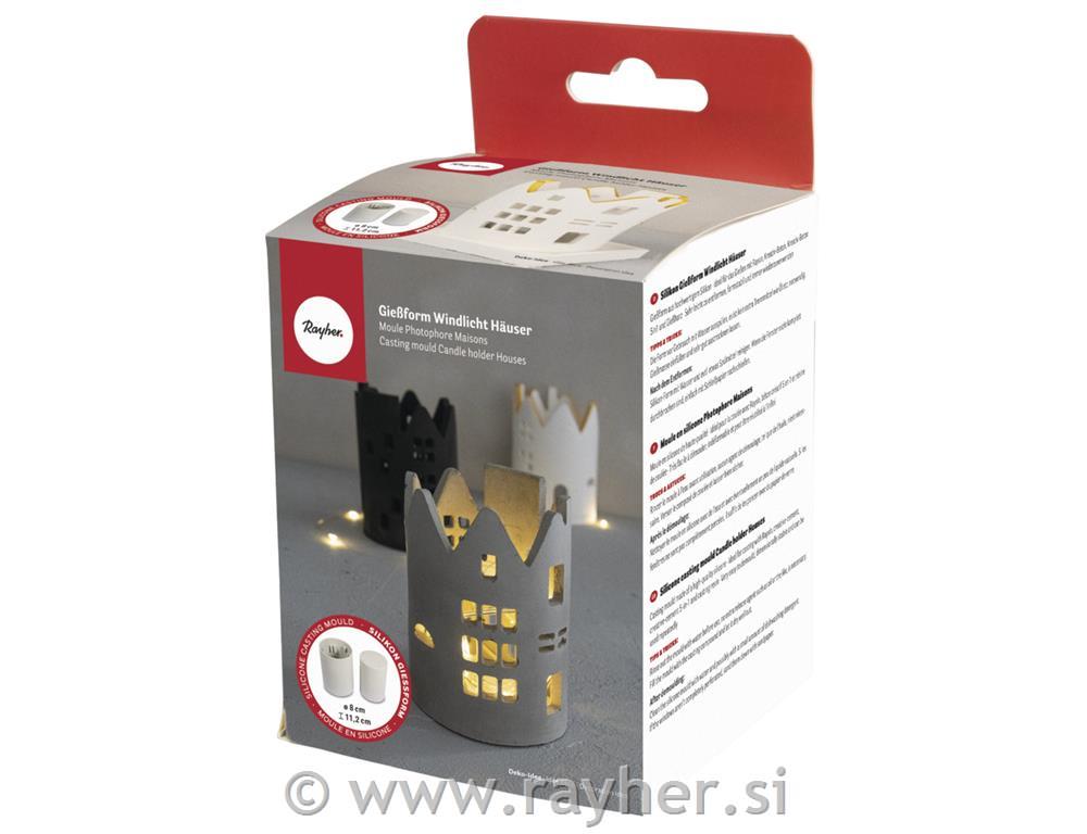 Silikonski kalup Svečnik hiške, o 8cm x H 11.20cm