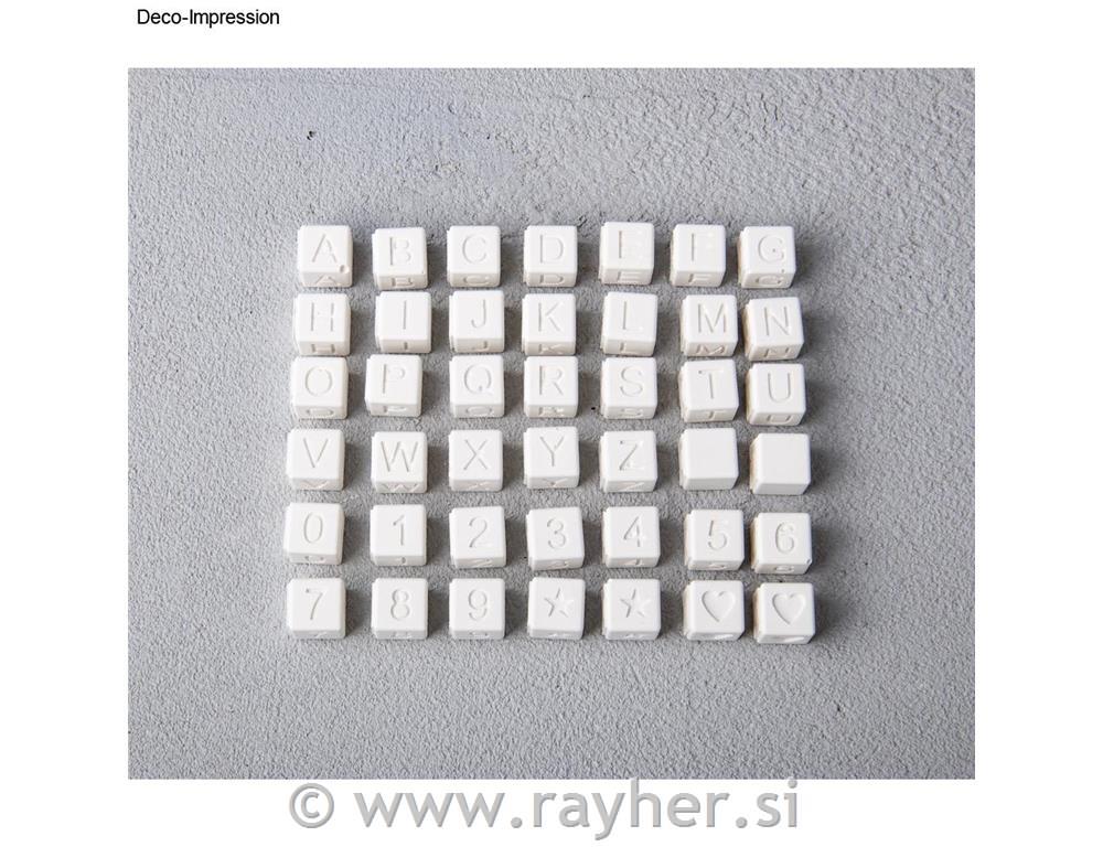 Silikonski kalup Perle Črke&Številke, za 42 perl, 10x10mm