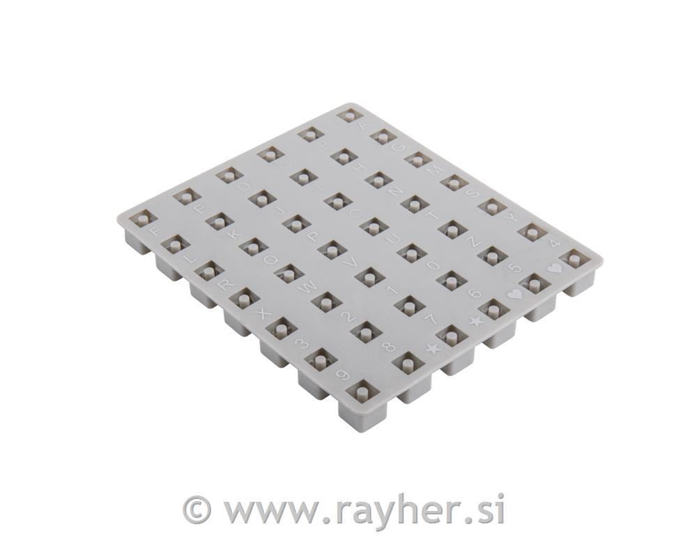 Silikonski kalup Perle Črke&Številke, za 42 perl, 10x10mm