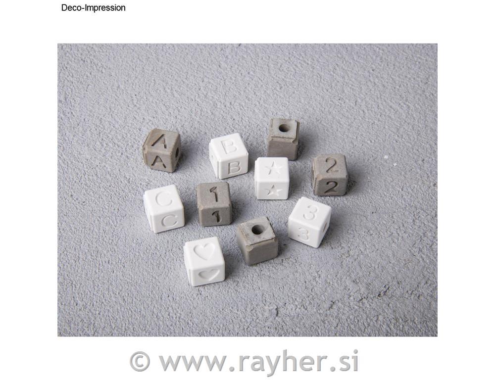 Silikonski kalup Perle Črke&Številke, za 42 perl, 10x10mm