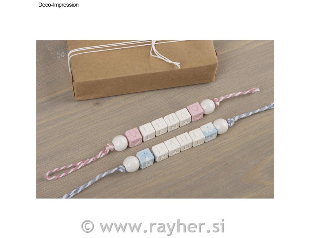 Silikonski kalup Perle Črke&Številke, za 42 perl, 10x10mm