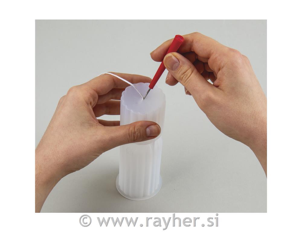 Kalup sveča dvojna zavita, o4,6x15cm+kovinski držalec stenja