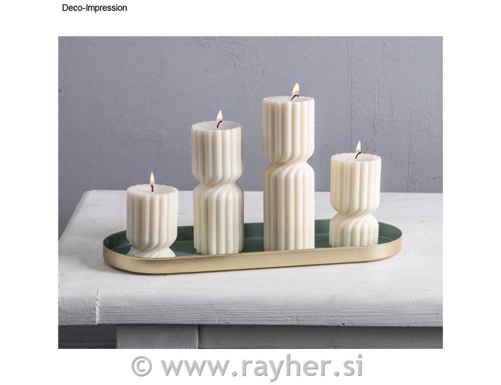 Kalup sveča dvojna zavita, o4,6x15cm+kovinski držalec stenja