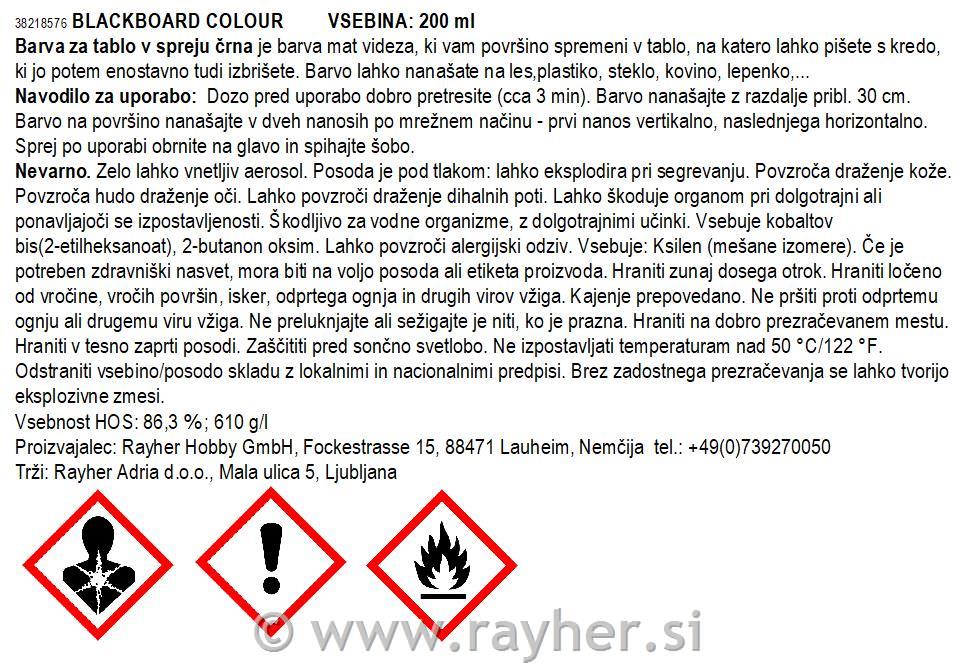 Sprej, učinek table, črn, 200ml