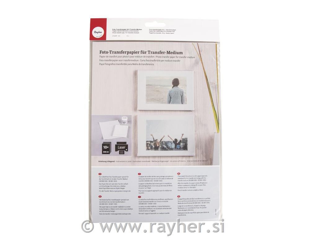 Papir za prenos fotografije, 210x297mm, bel, set 10