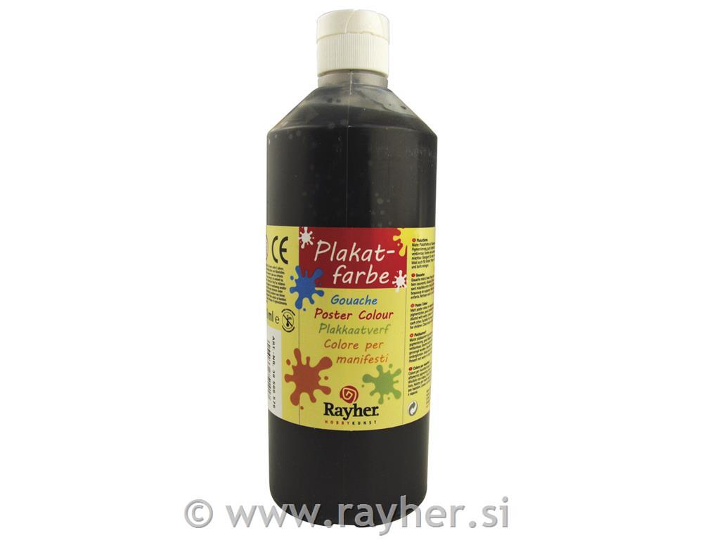 Poster Paint, black, bottle 500 ml