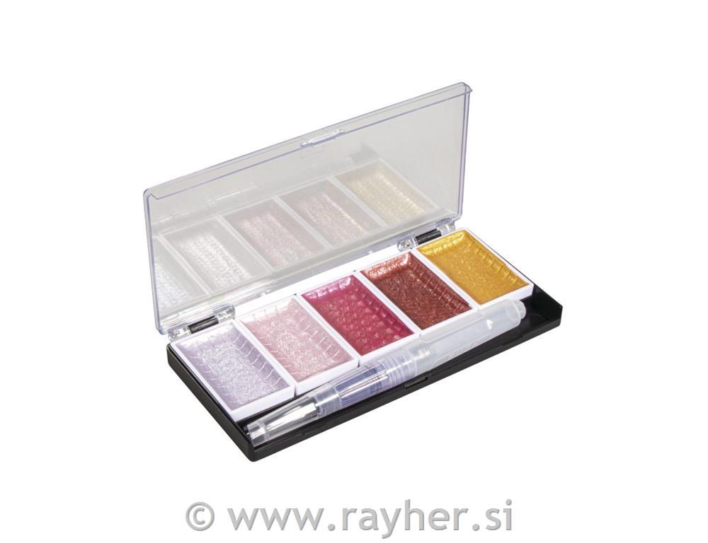 Watercolour Metallic5 colours 25x45mm, incl. H2O brushpale-pink