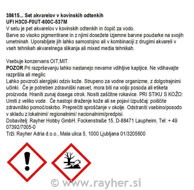 Watercolour Metallic5 colours 25x45mm, incl. H2O brushpale-pink