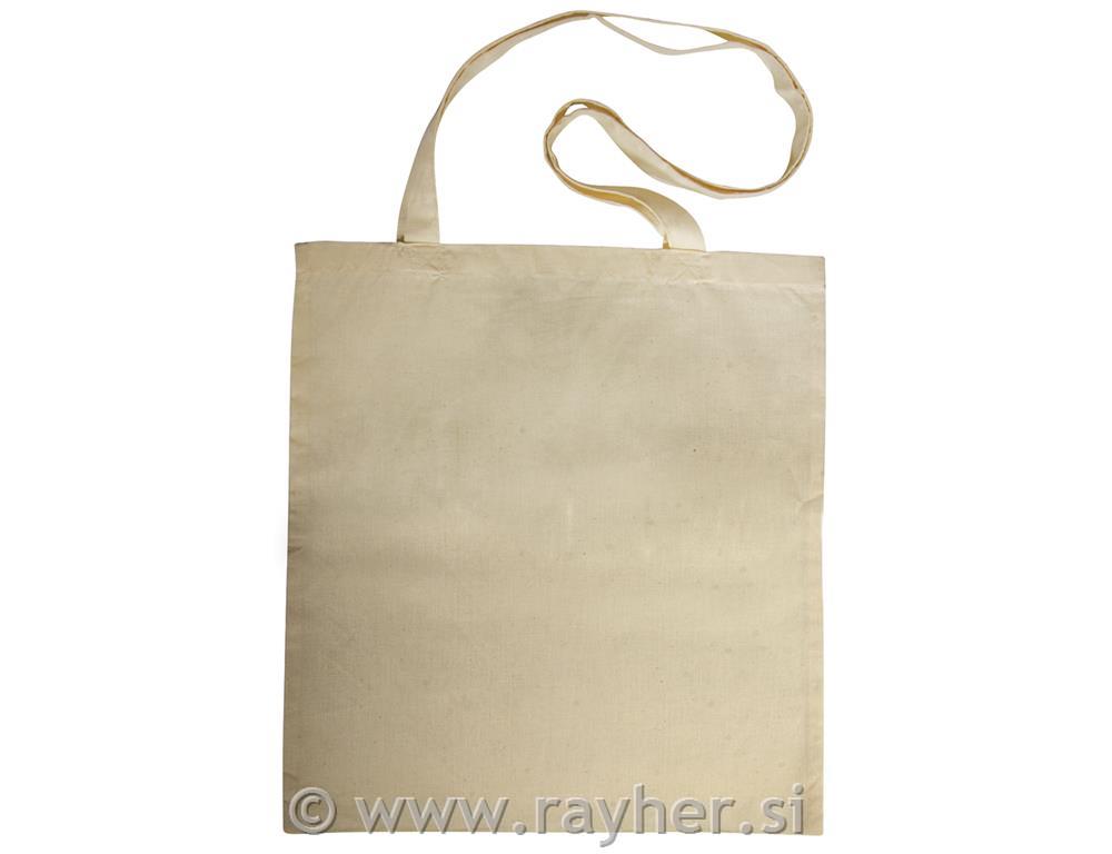 Vrečka bombažna, dolgi ročaji, 38x42 cm, naravne barve