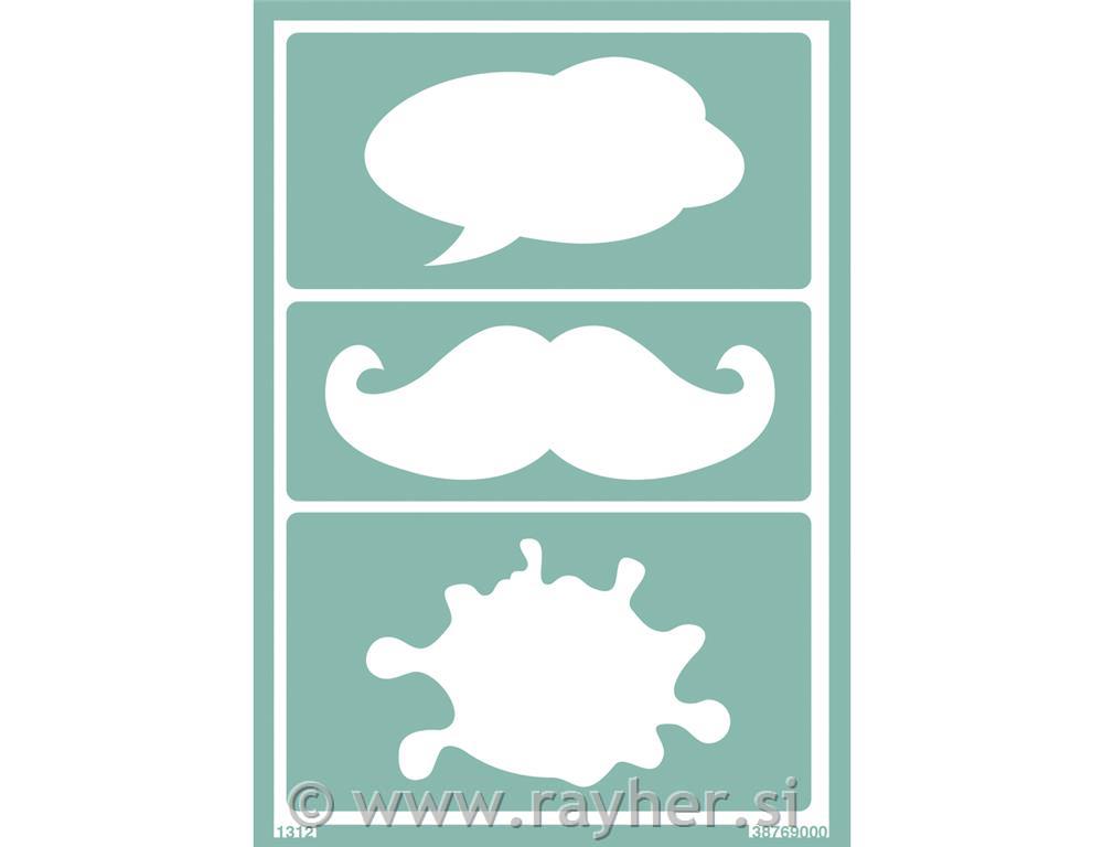 Šablona: oblaček, brki, packa DIN A5