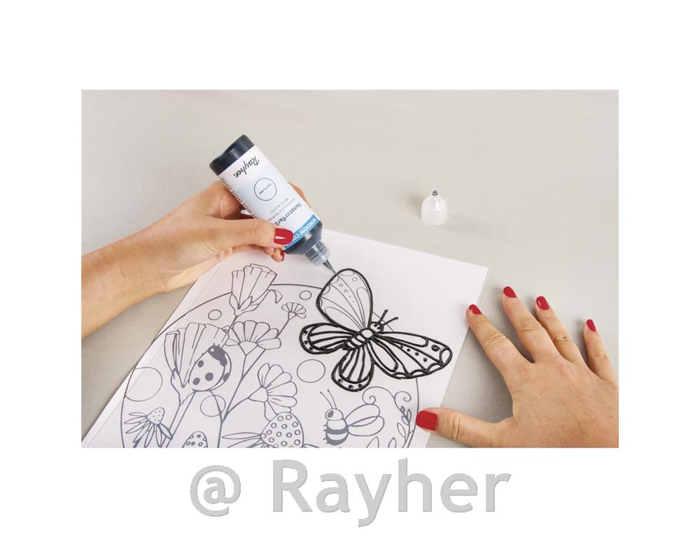 Set lepljive barve za steklo, kontura,šablone