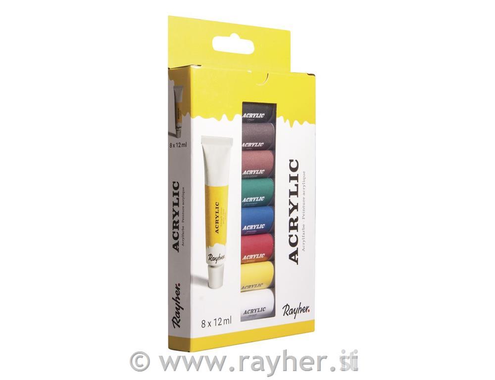 Akrilne barve Artist's Acrylic, 8 x 12ml