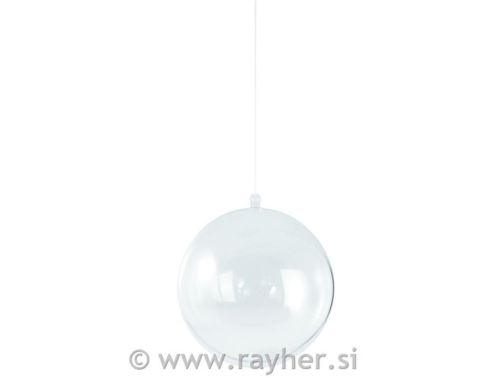 Plastic ball, 2 parts, 12 cm o, crystal