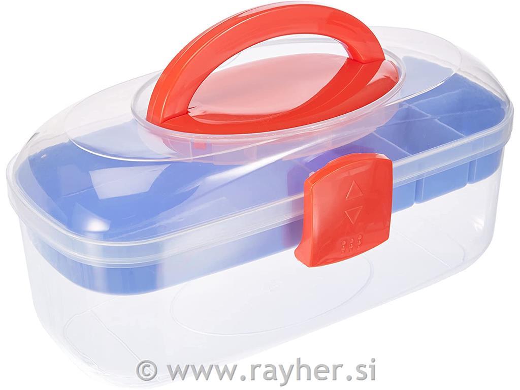 Sorting box w. carry handle + inset, 27.
