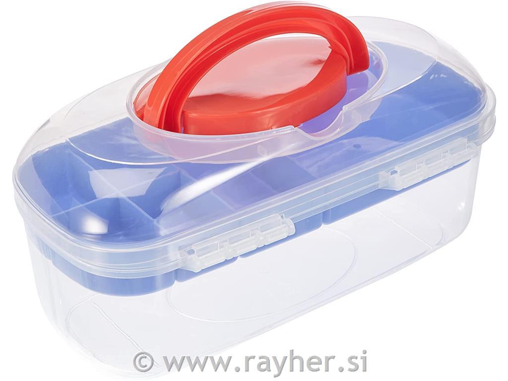 Sorting box w. carry handle + inset, 27.