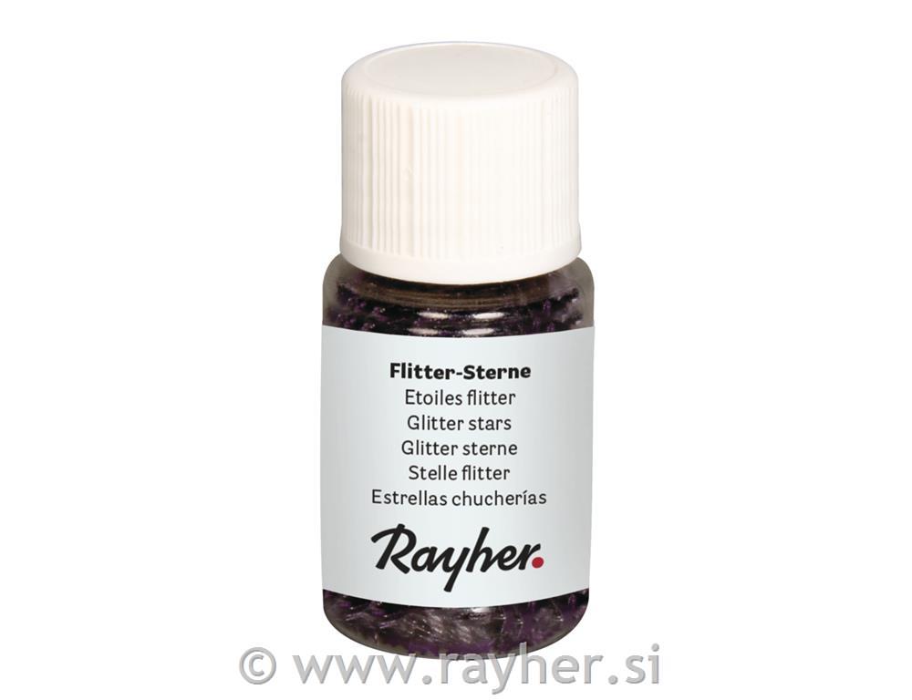 Glitter stars, 3mmo, violet, PET, bottle