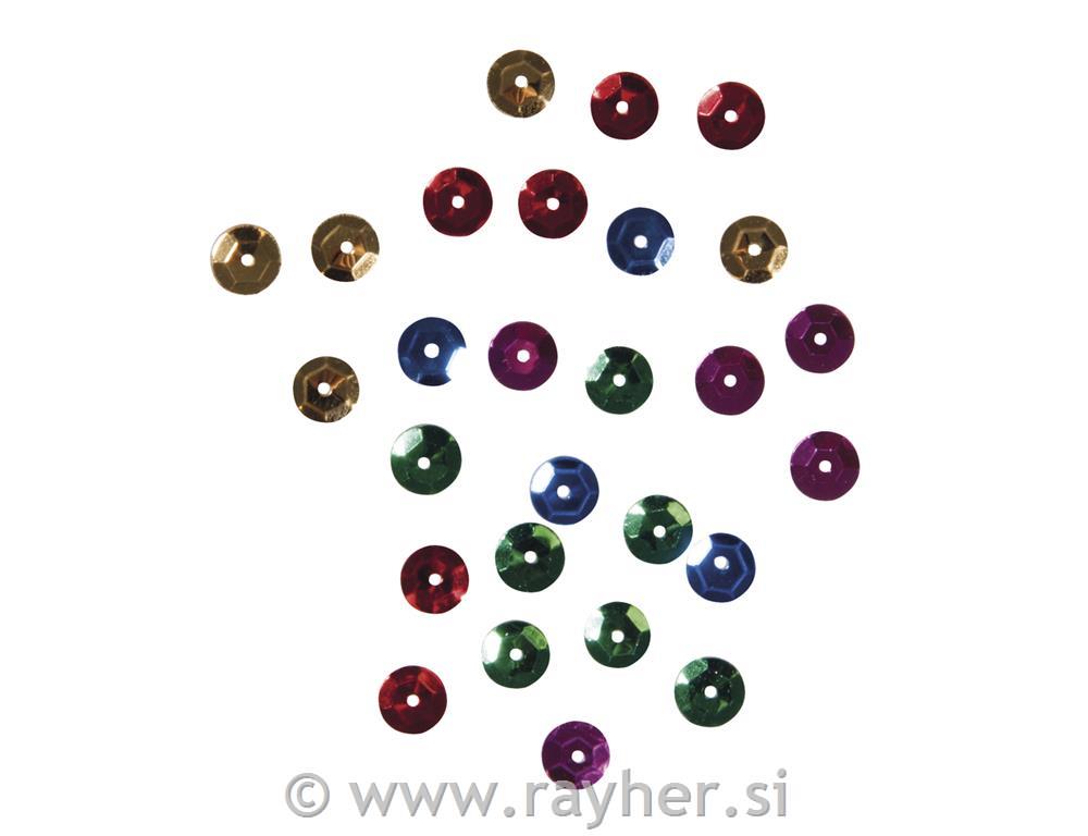 Ploščice bleščice mešane - Osnovne barve, 42g