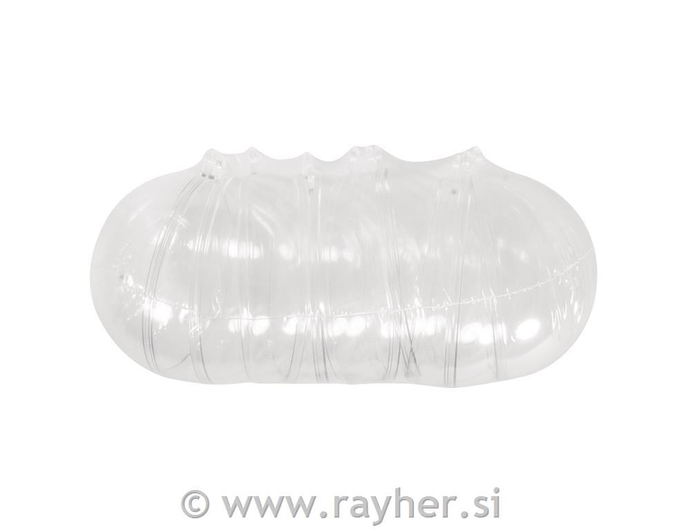 Plastic ball, two-parts, 7cm o, crystal,