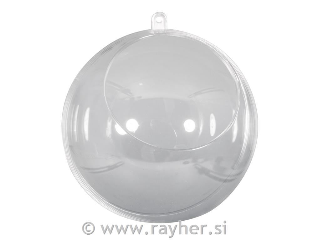 Plastična krogla z odpr., prosojna, 12 cm odprtina 7,5 cm