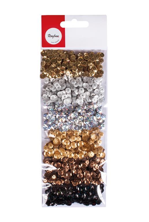 Ploščice bleščice mešane - Glam 6mm, 6x7