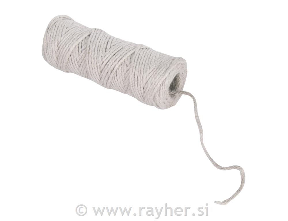 Vrv iz jute, 4-slojna, 3,5 mm o, bela, navoj 50 m