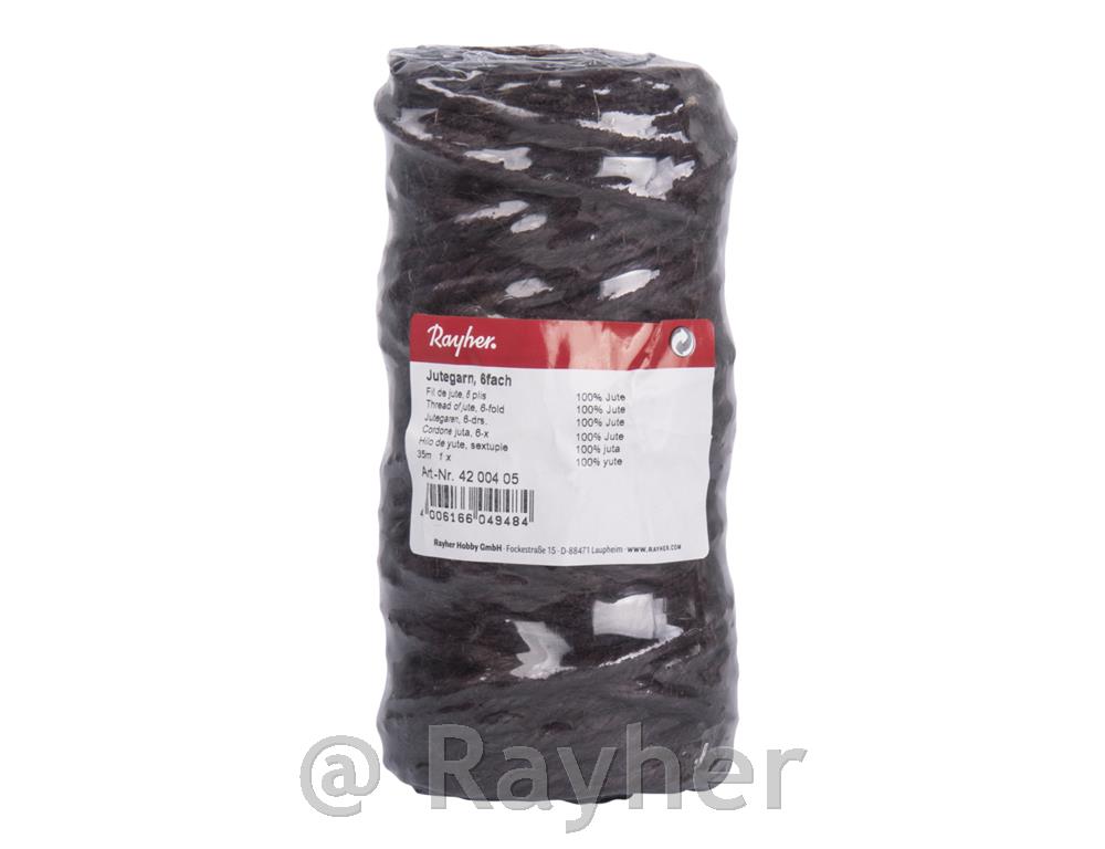 Vrv iz jute, 6-slojna, 3,5 mm o, temno rjava, navoj 35 m
