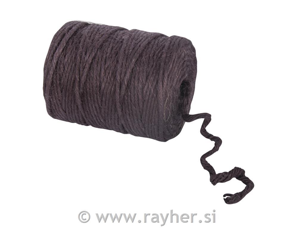Thread of jute, 6-fold, 6 mm o, dark bro