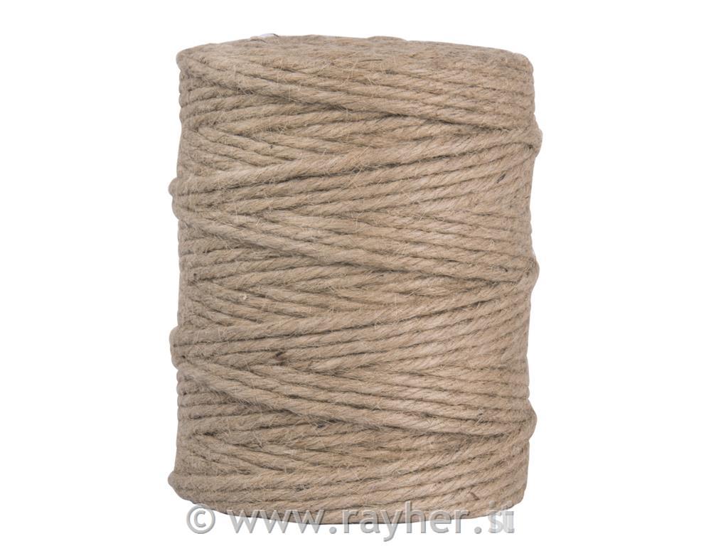 Thread of jute, 6-fold, 6 mm o, natural,