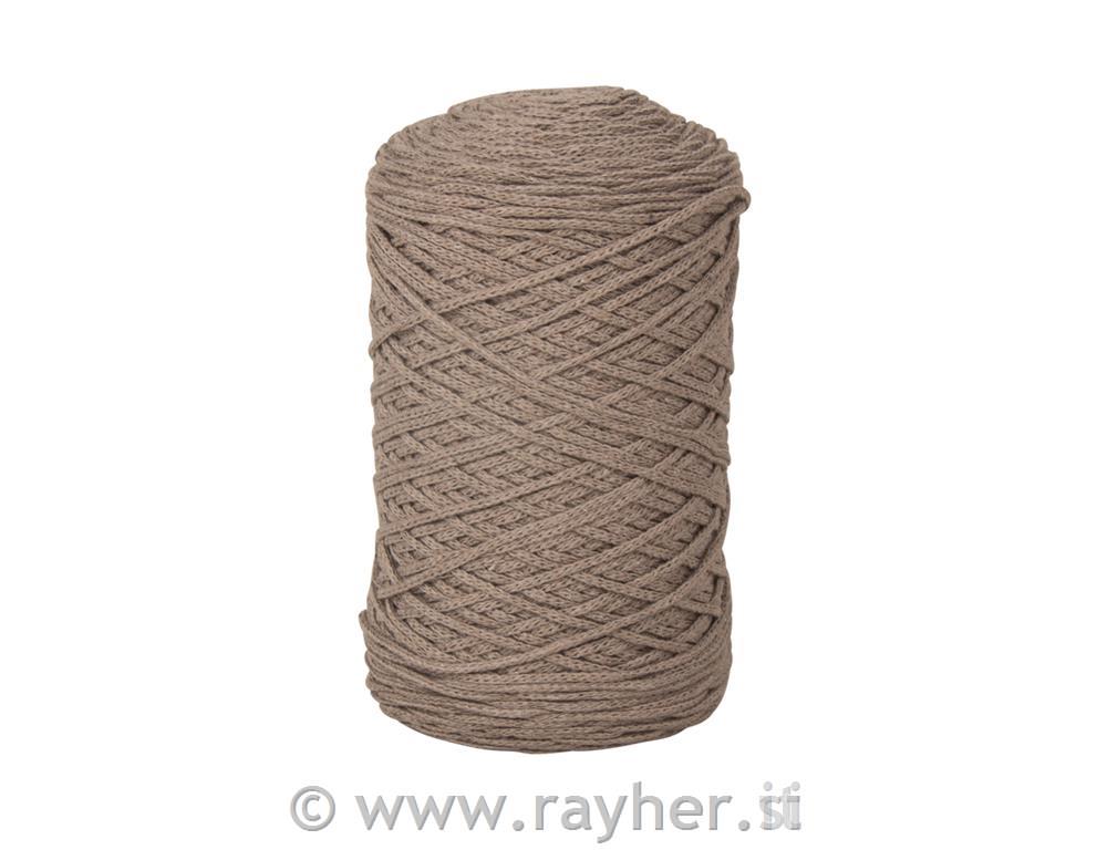 Vrvica pletena, jarn, 2mm, tem.bež, (250g ), 250m